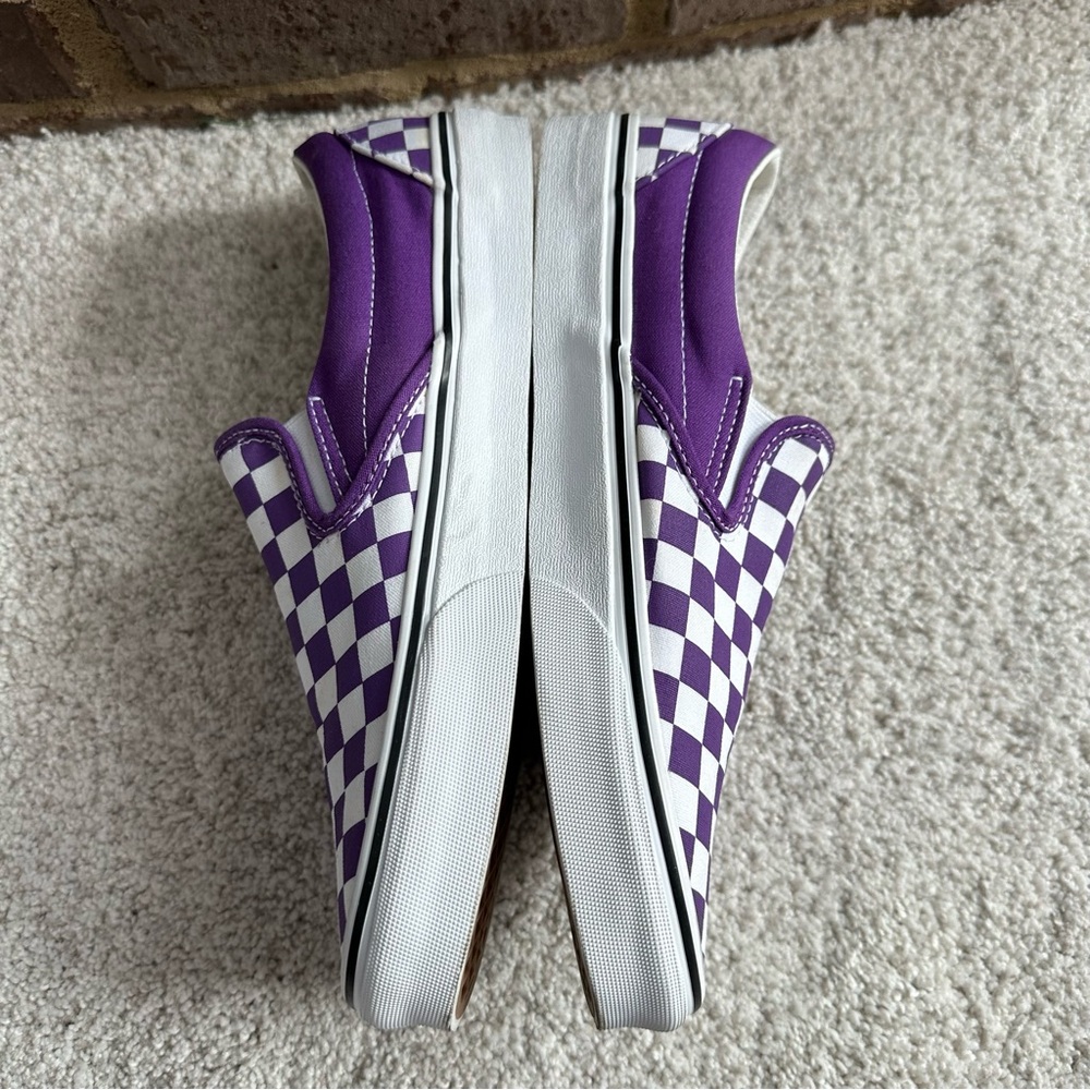 Vans Classic Slip On Theory Checkerboard Purple Sneakers - Picture 4 of 10